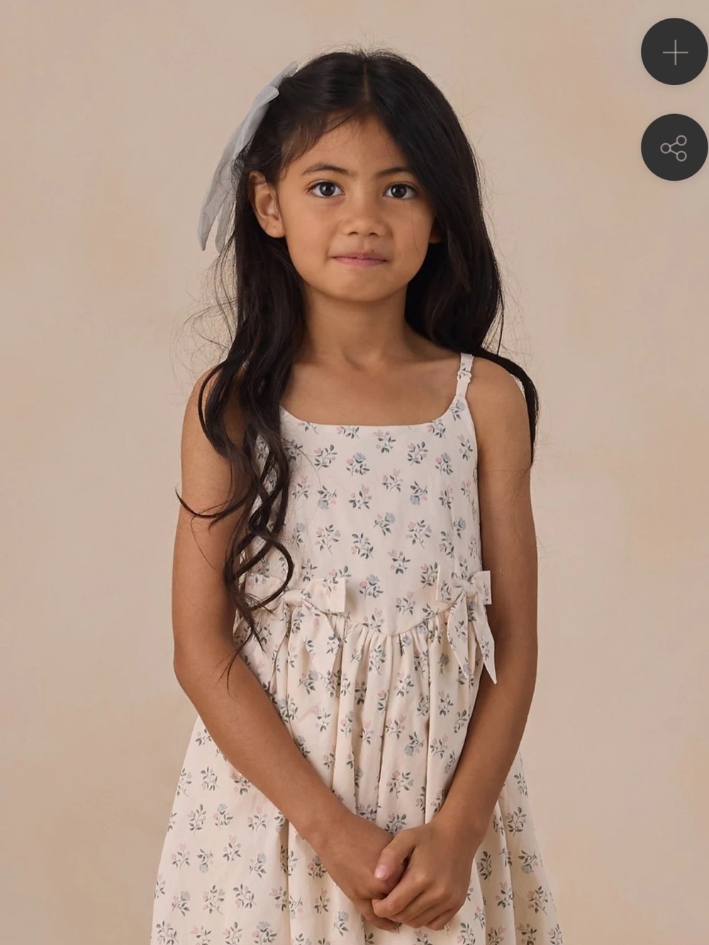 Nora Lee Betsy dress size 8 Girls' Cream Floral Sundress with Bow Detail
